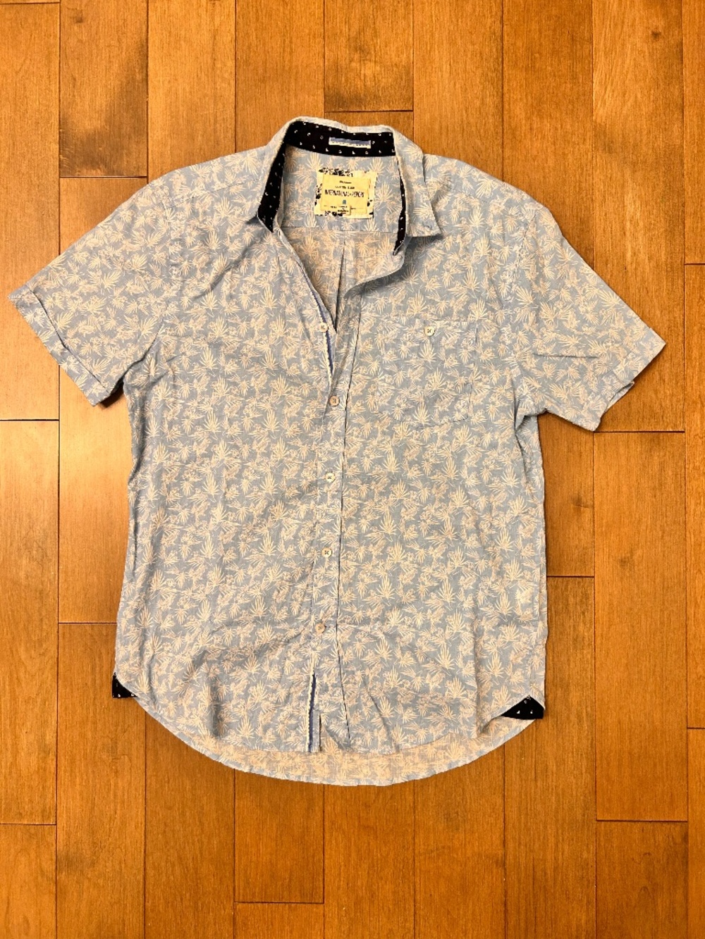 International Report Short Sleeve Button-Up Shirt